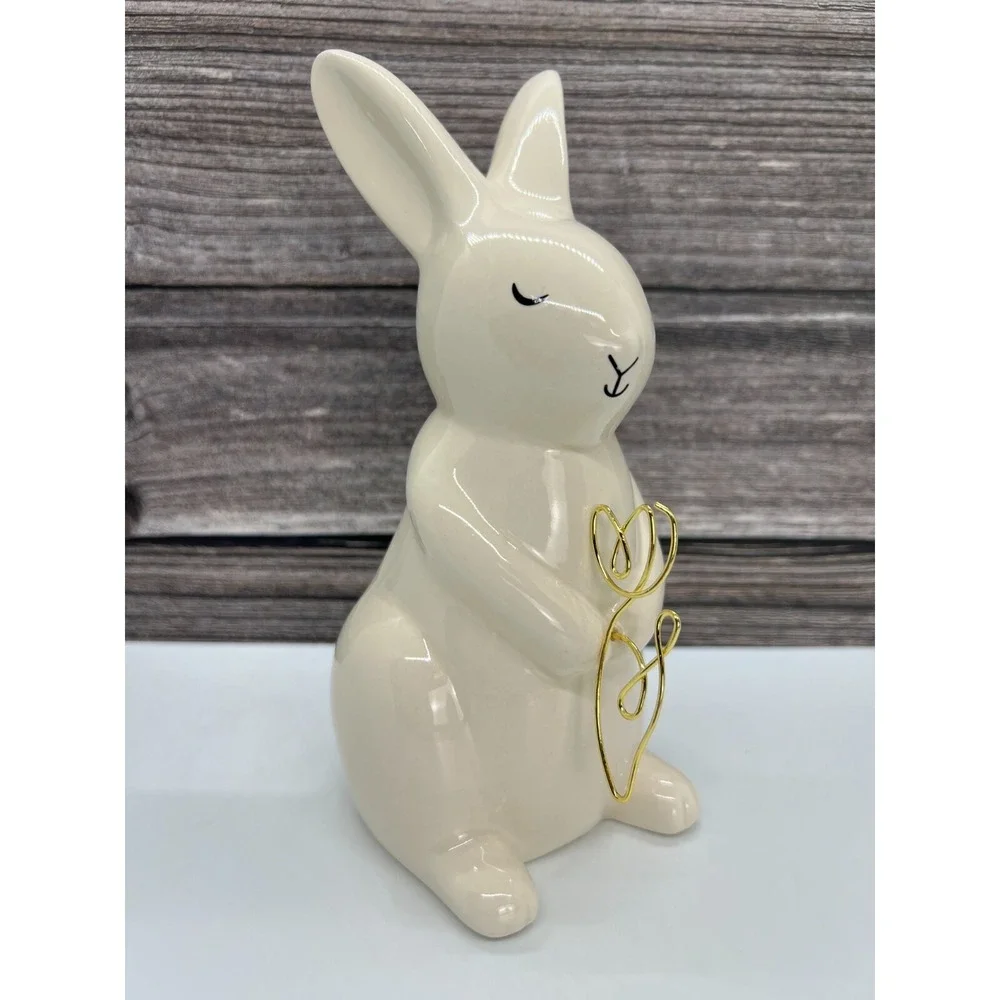 Target Bullseye Playground Ceramic Bunny with Wire Flower ~ Spring Easter 2025